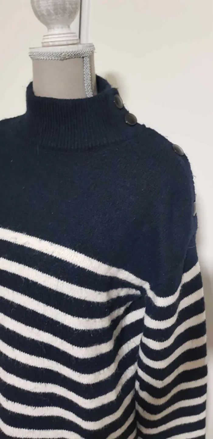 Robe pull marinière d'hiver chaude - photo numéro 2