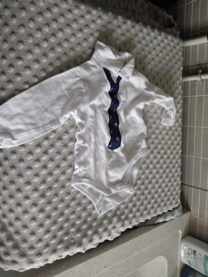 Tee shirt avec body intégré gemo 6mois - photo numéro 2