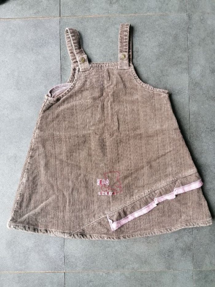 Robe bébé fille daim marron et rose