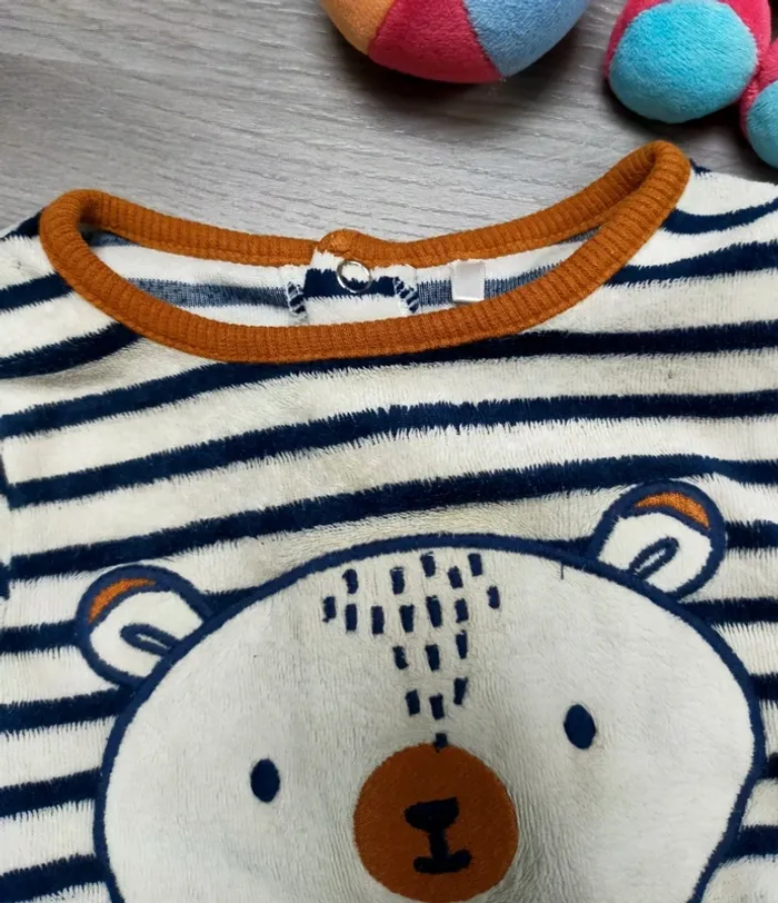 Pyjama velours 2 pièces ours garçon 23 mois Orchestra - photo numéro 3