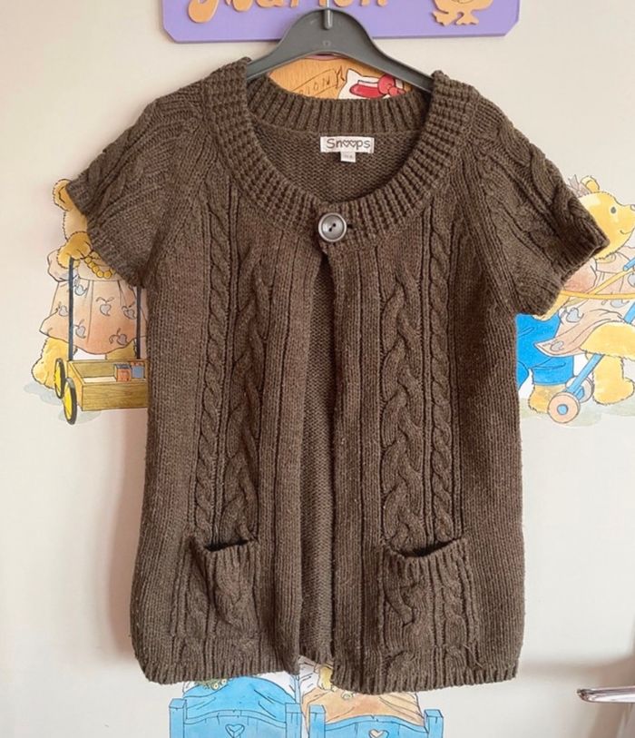 Gilet marron à manches courtes, taille 8 ans, marque Snoops.