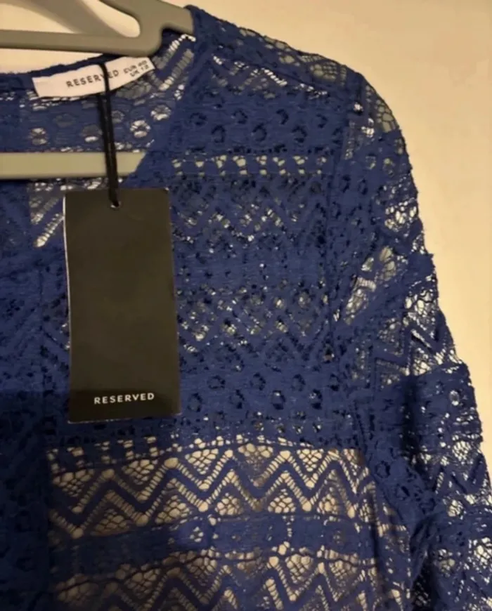 Robe bleue en dentelle Reserved – Taille 40 – Neuve avec étiquette 💙 - photo numéro 6