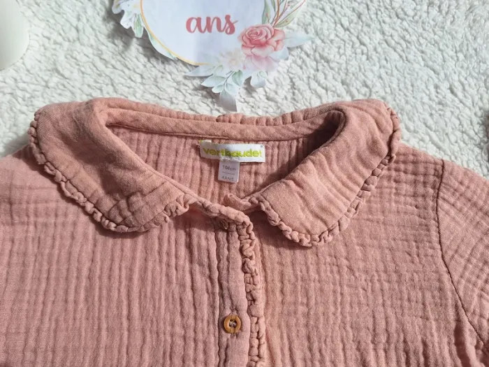 Blouse doublée gaze rose - photo numéro 2