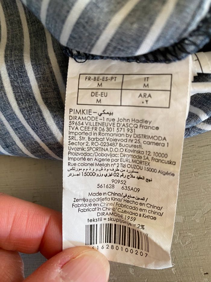 Chemise Pimkie Collection blanche et bleue marine à rayures taille M - photo numéro 15