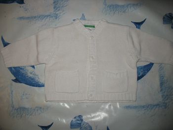 GILET BLANC BÉBÉ FILLE "VERTBAUDET" - 9 MOIS - n°02