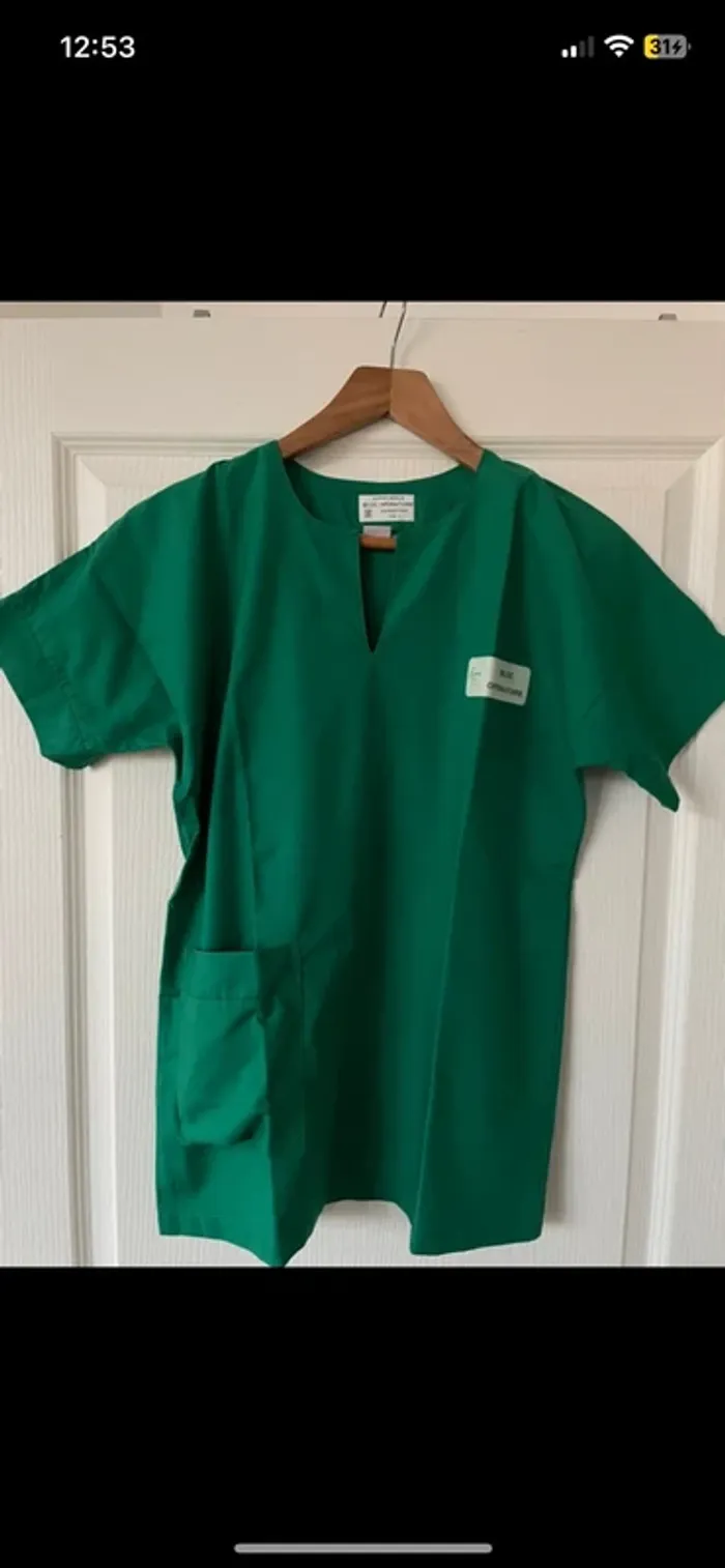 Veste/t-shirt infirmière hôpital santé verte bloc opératoire, homme/femme (unisexe)
