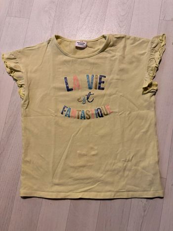 T-shirt jaune vert, 8 ans manches courtes tape à l’œil