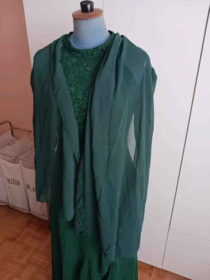 Robe longue verte + étole mousseline - photo numéro 11