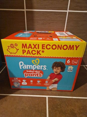 74 couches taille 6 pampers pants