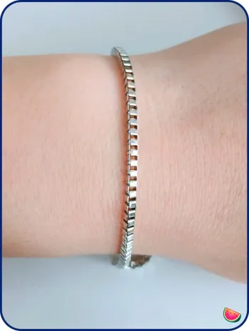 Bracelet argenté chaîne tendance chic été
