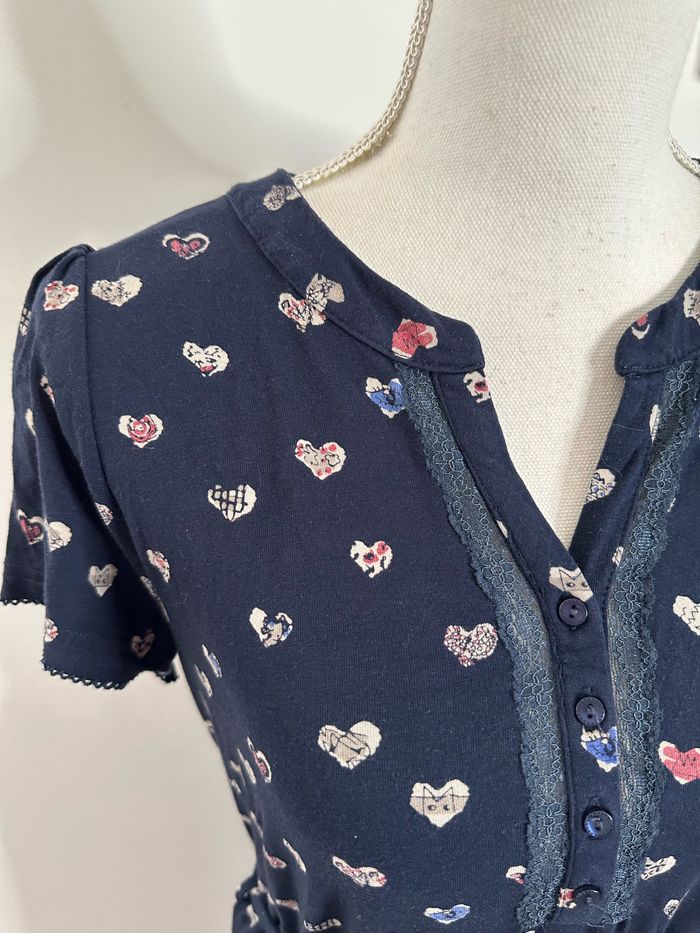 Robe bleue marine et multicolore petits cœurs Vive Maria T36 S - photo numéro 2