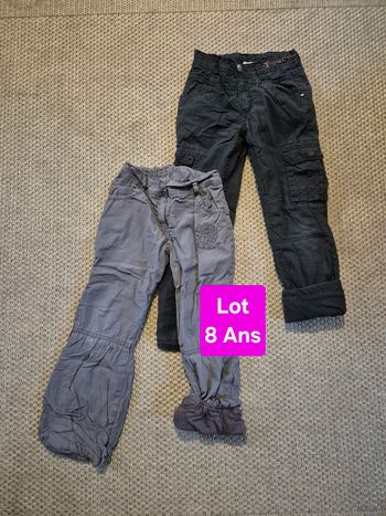 Lot de 2 pantalons chauds doublés fille - 8 ans