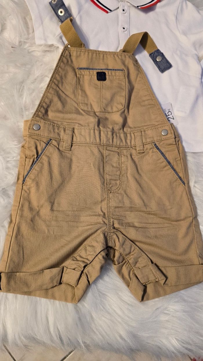(Neufs non portés) 🏷🥰😍💙 superbe ensemble polo et salopette 12mois Garçon 💙😍🥰 - photo numéro 3
