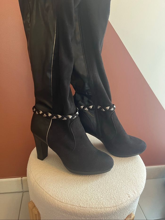 Bottes noires bi-matière Jacqueline Riu – T.39 (comme neuves) - photo numéro 6