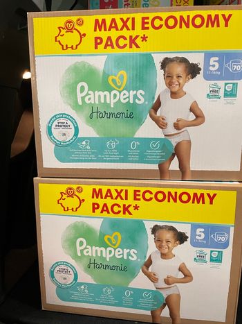 Vents pack 2 cartons Pampers taille 5  harmonie