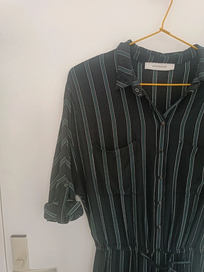 Combinaison noire à rayures vertes Taille 34 Promod En très bon état