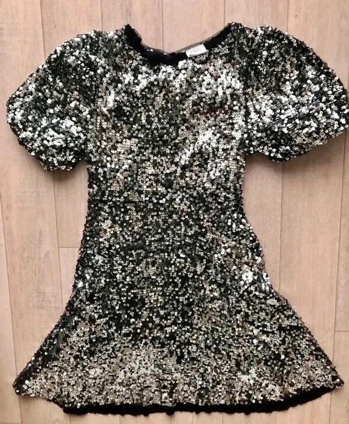 Robe de soirée argent sequin Zara - photo numéro 7