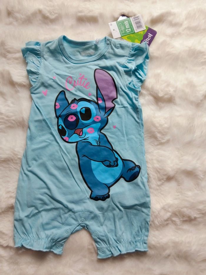 Combishort ciel Stitch,  Disney ,12 mois