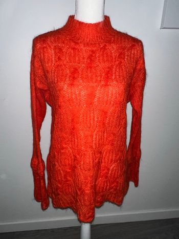 Pull oversize en mohair orange en maille la redoute t38 m