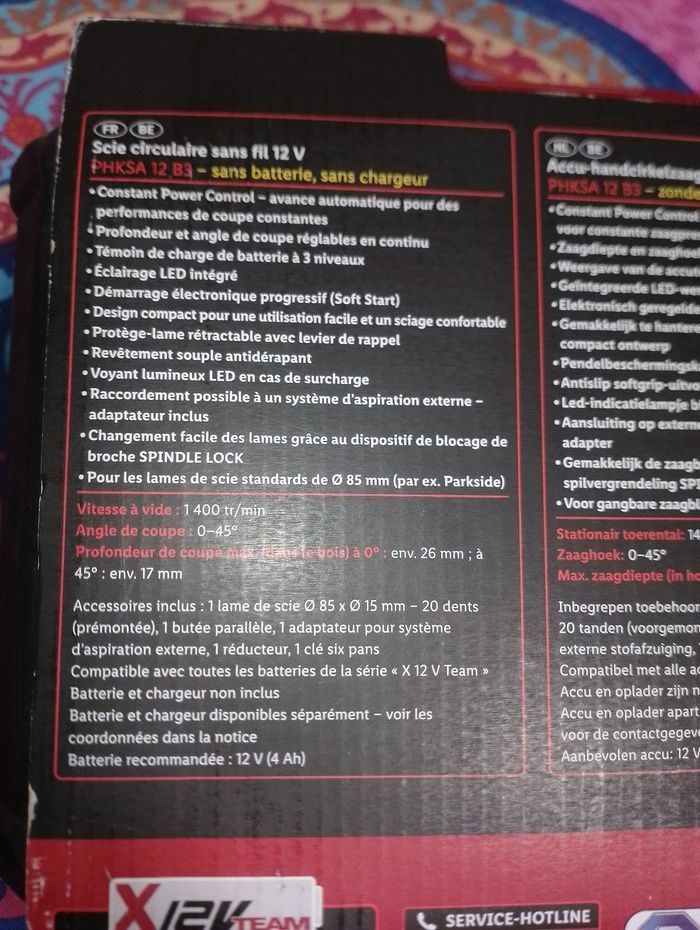 Scie circulaire sans fil 12V sans fil neuve - photo numéro 7