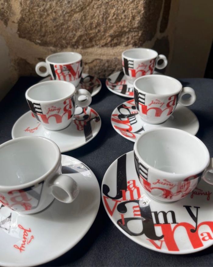 Lot de 6 tasses et 6 sous tasses à café Jamy Vintage - photo numéro 3