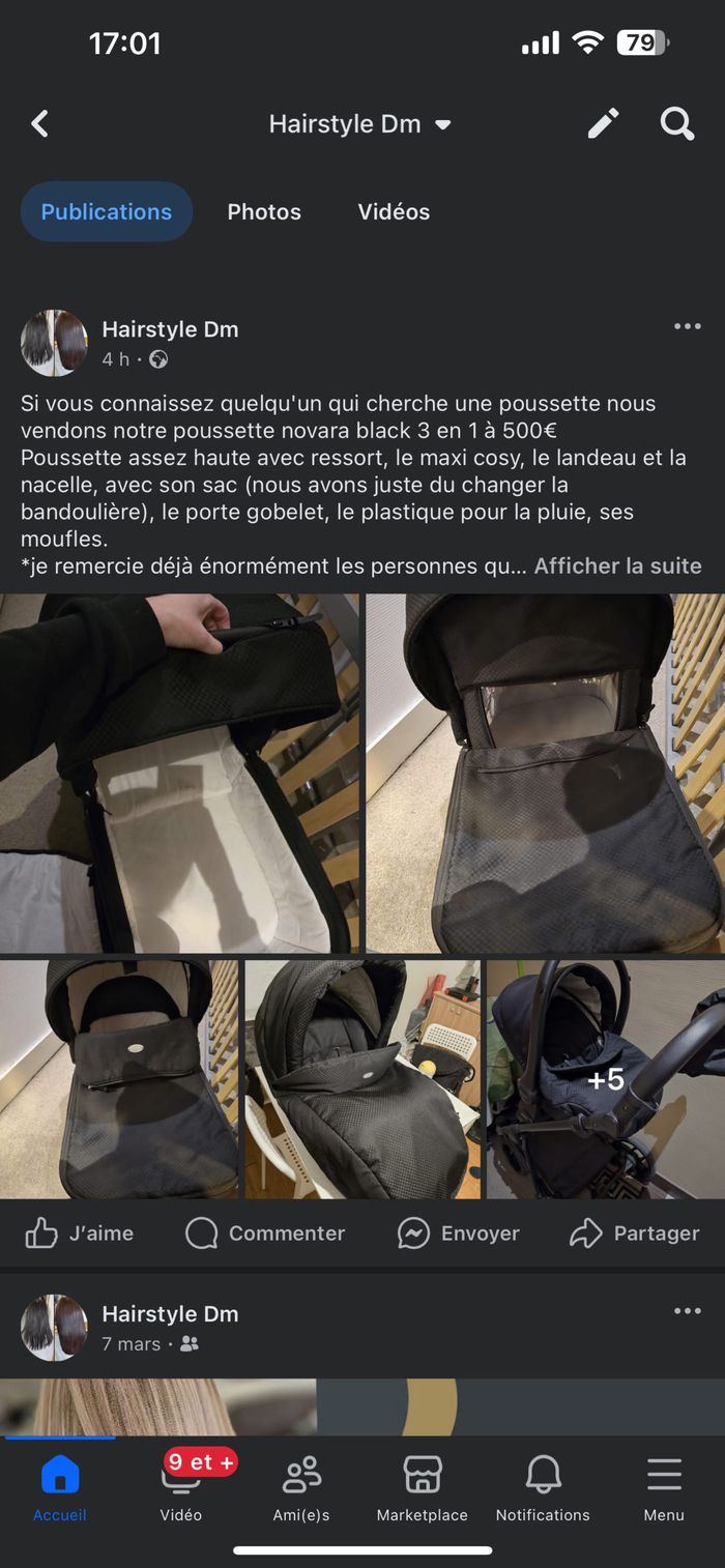 Poussette p’tit chou novara 3en1 avec accessoire