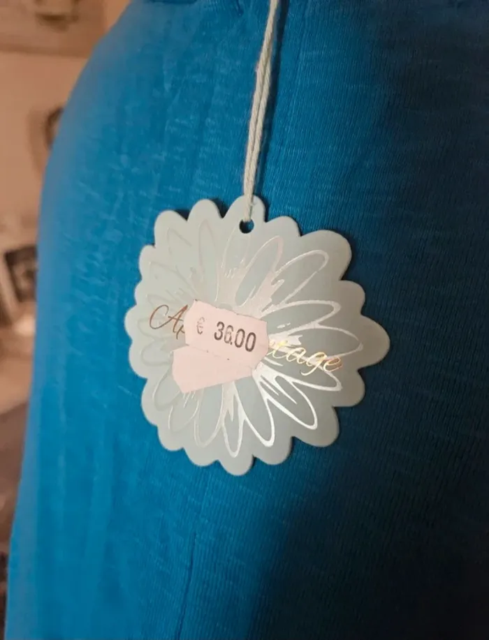 Robe longue bleue cœurs April Vintage Taille 42/44 Neuve - photo numéro 5