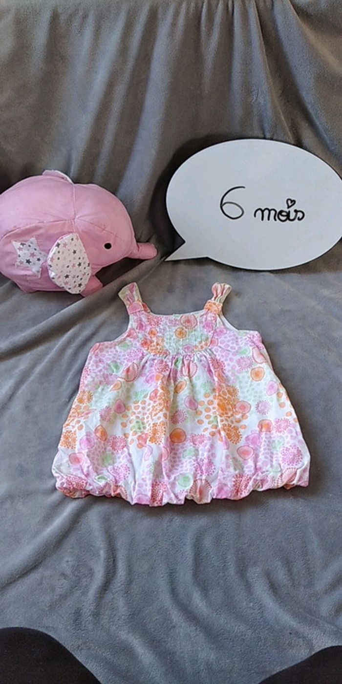 Robe multicolore fleurs, cercles Fille 6 mois Obaïbi Okaïdi