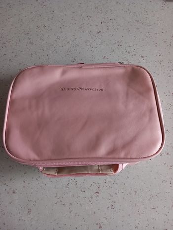 Grande trousse pour maquillage/toilette avec nombreuses rangements,rose,neuve