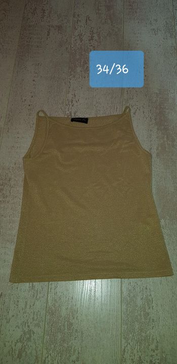 Débardeur jaune pailleté