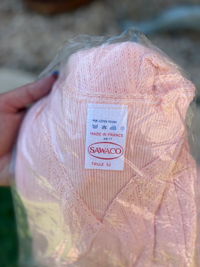 Lot de 2 débardeur SAWACO 100% coton - rose pale - neuf dans l’emballage - taille 52 - photo numéro 3