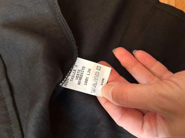 Veste  courte noir  en lin T3 - photo numéro 6