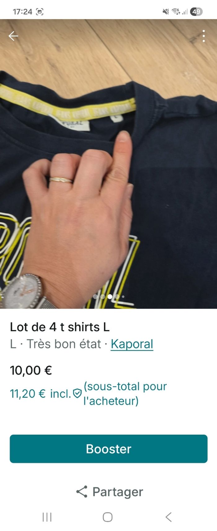 Lot de 4 t shirts L - photo numéro 3