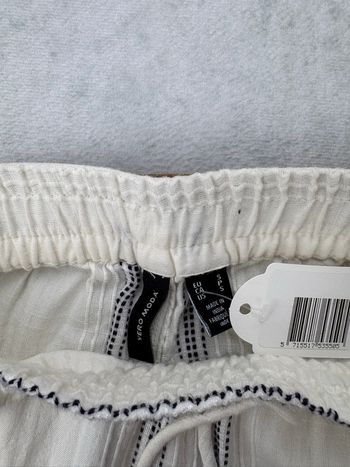 Pantalon toile texturé à rayures