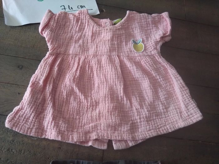 Lot été bébé fille legging et blouse rose 9 mois - photo numéro 3