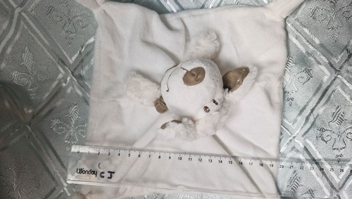 Doudou plat chien blanc baby  tex - photo numéro 7