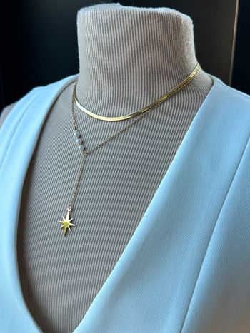Collier multirangs en acier or