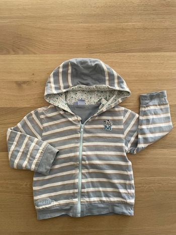 Veste zippé a capuche bleue Disney Mickey 24 mois