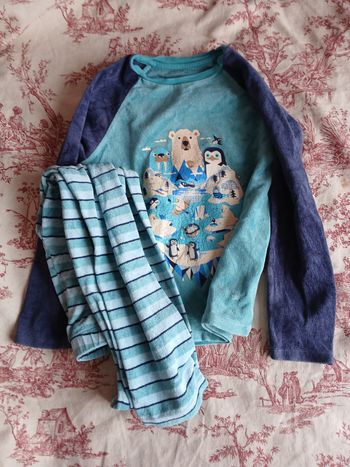 Pyjama bleu vert velours 9 ans