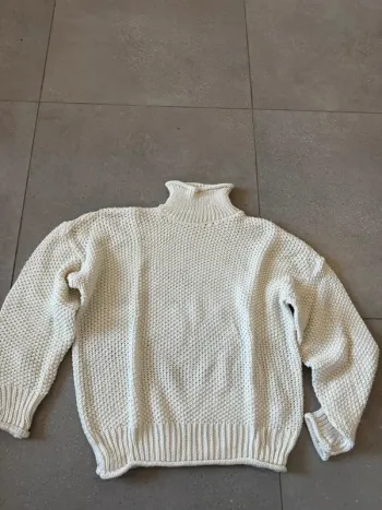 Pull à col roulé fait main, très bon état, taille XL, 54cm aisselle à aisselle