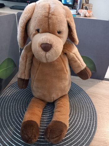 Peluche chien marron 50cm très doux