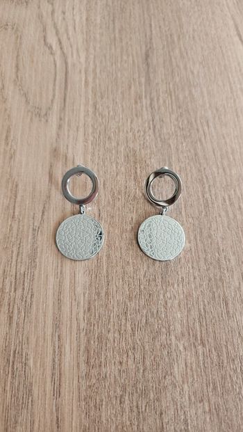 Boucles d'oreilles pendantes, argent, Lotus