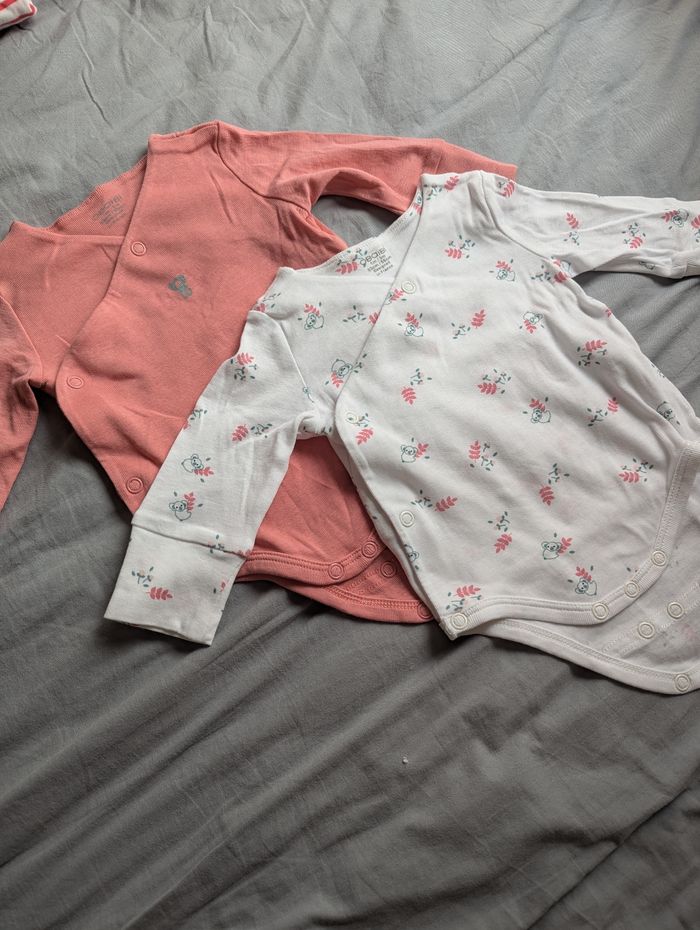 Lot de 2 bodies 1/3 mois okaidi