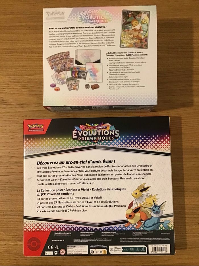 Lot ETB Coffret poster Cartes Pokémon Évolutions prismatiques Boosters Evoli - photo numéro 2