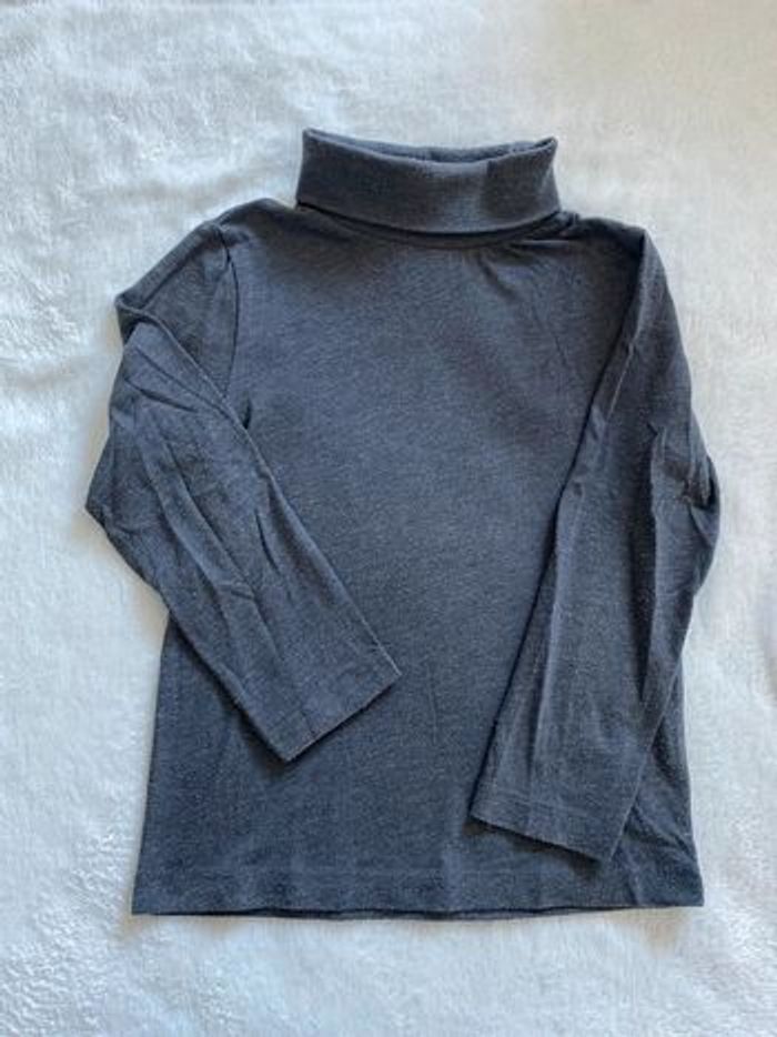 Col roulé/ Sous pull uni gris foncé