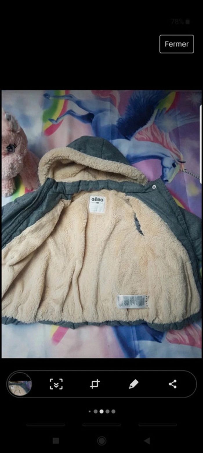 Superbe manteau fourré 18 mois - photo numéro 4