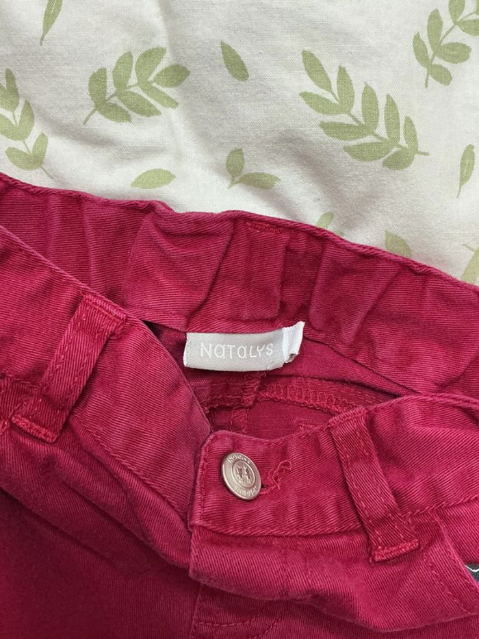 pantalon natalys couleurs prune 24 mois taille réglable - photo numéro 4