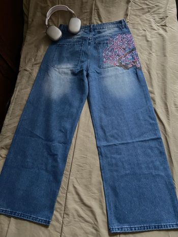 Jean large bleu