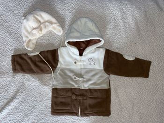 Lot manteau chaud hiver + bonnet ourson 24 mois