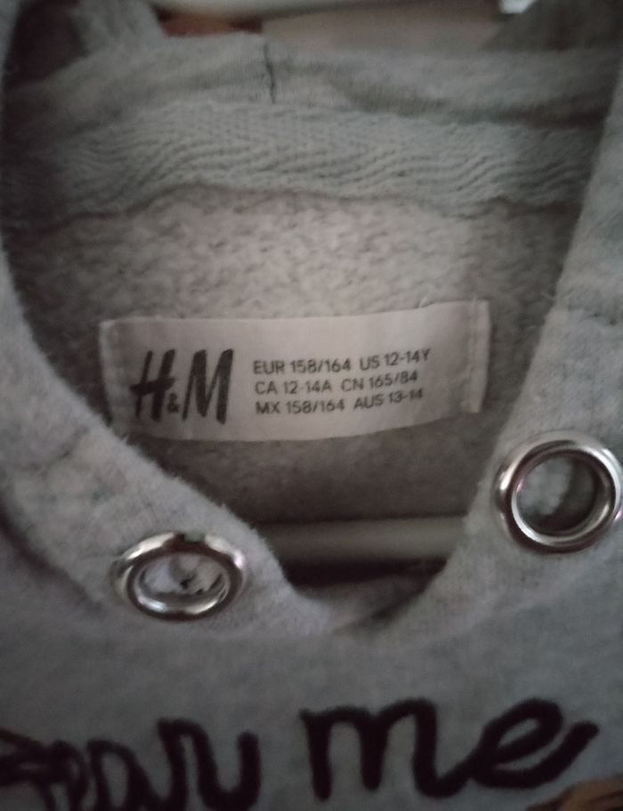 Très beau Sweat à capuche chaud motif tigre pailleté "H&M" 13/14 ans 100% coton - photo numéro 2